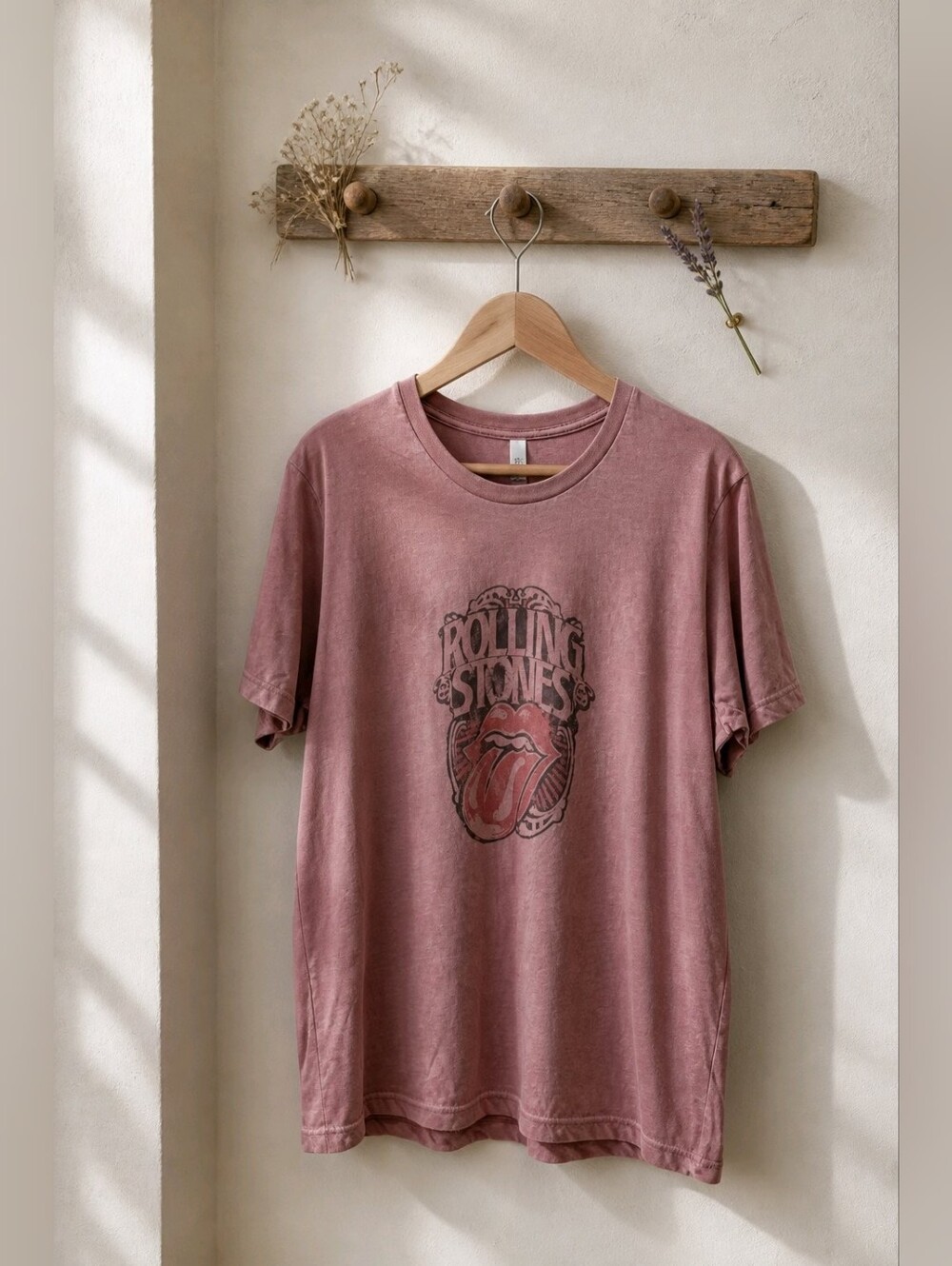 Rolling Stones Bella Canvas Dusty Mauve Crewneck Short Sleeves Tee XL